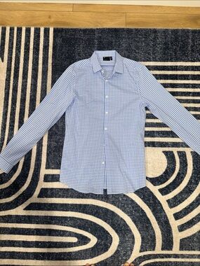 ASOS Light Blue Gingham Button-Down Dress Shirt